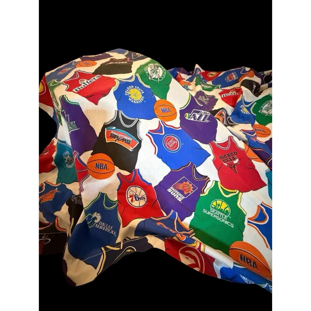 Vtg 1990s NBA Basketball Full Standard Sheet Flat Sheet Only